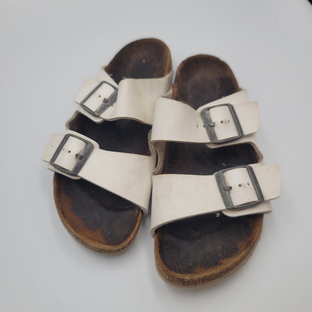Birkenstock Arizona White Two Strap Slide Sandals Womens 40 L9 M7 Regular Wide